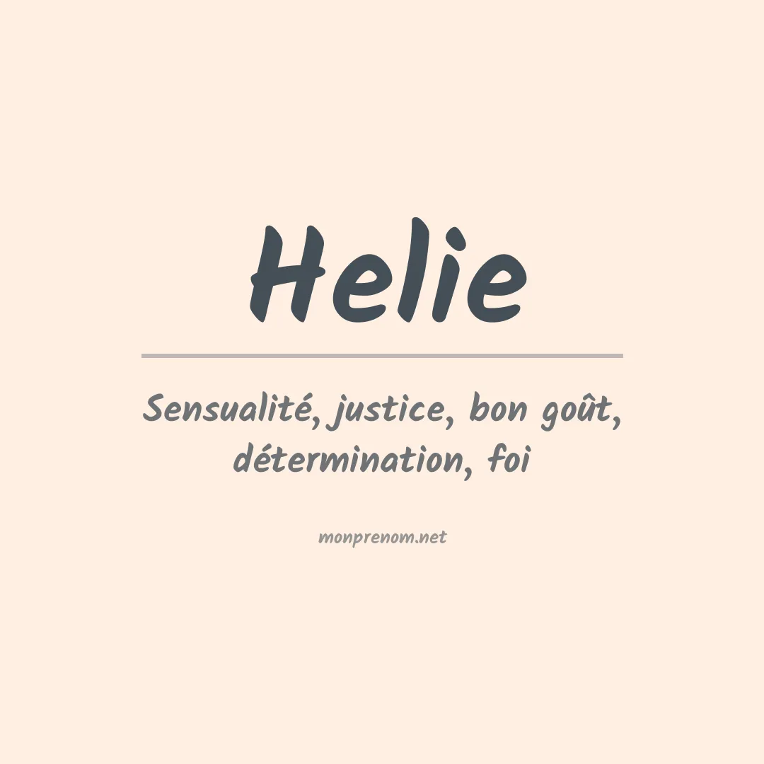 Prénom Helie