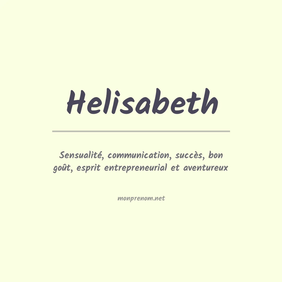Prénom Helisabeth