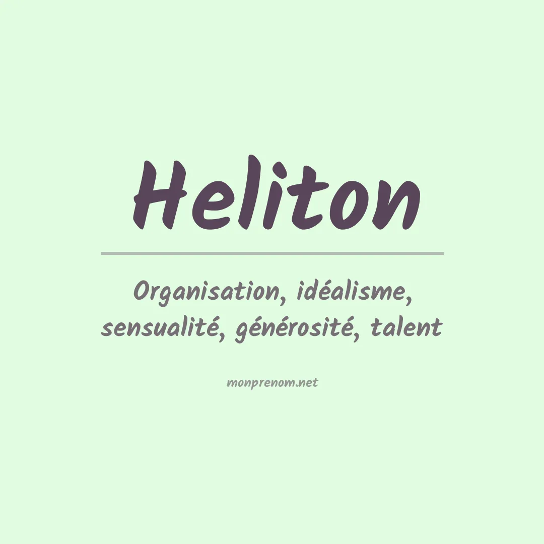 Signification du prénom Heliton