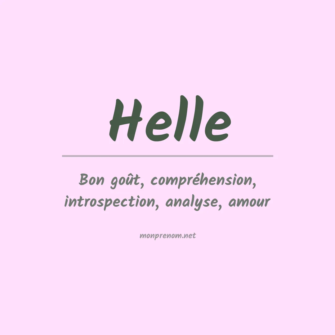 Prénom Helle