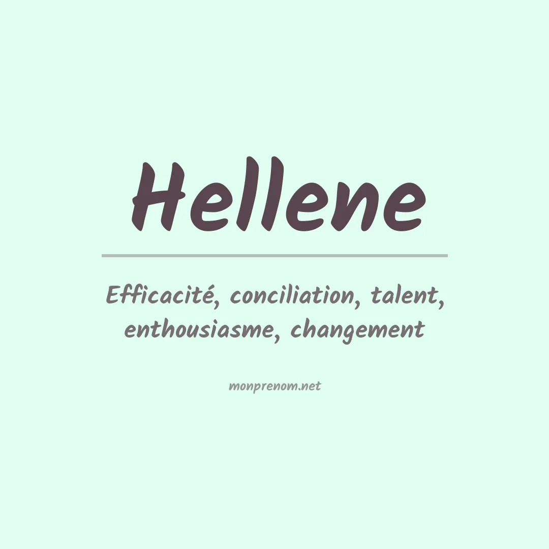 Signification du prénom Hellene