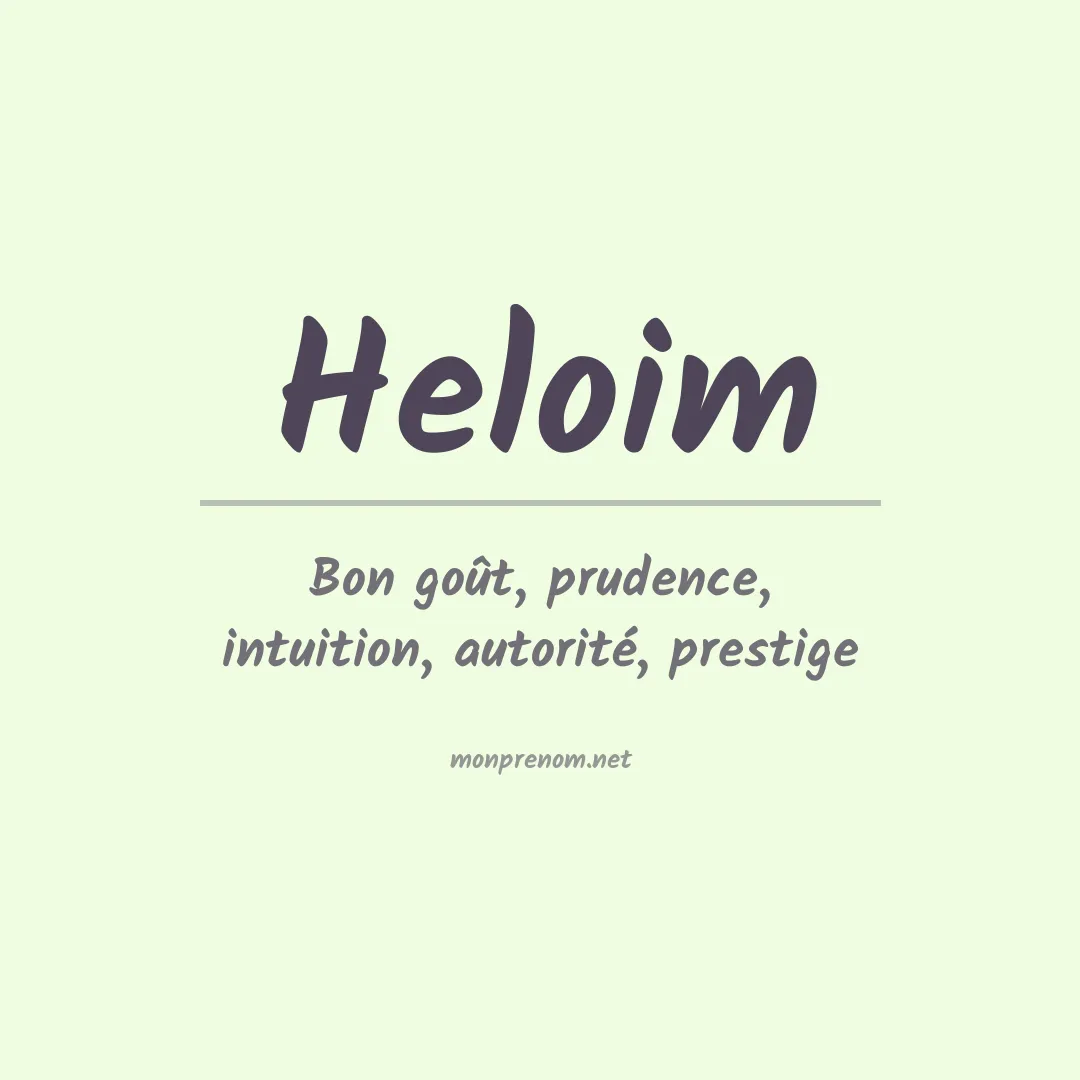 Signification du prénom Heloim