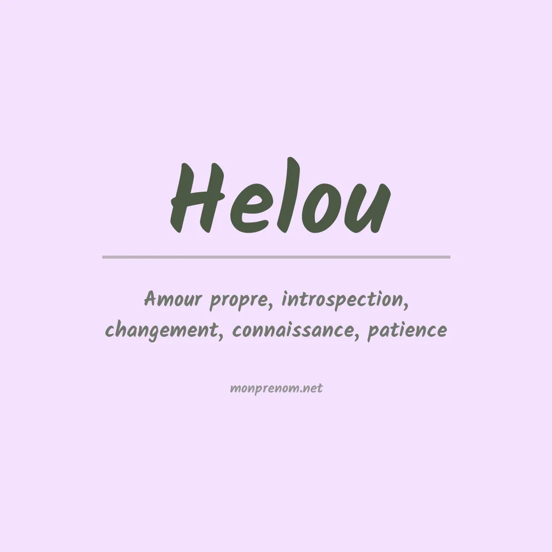 Signification du prénom Helou