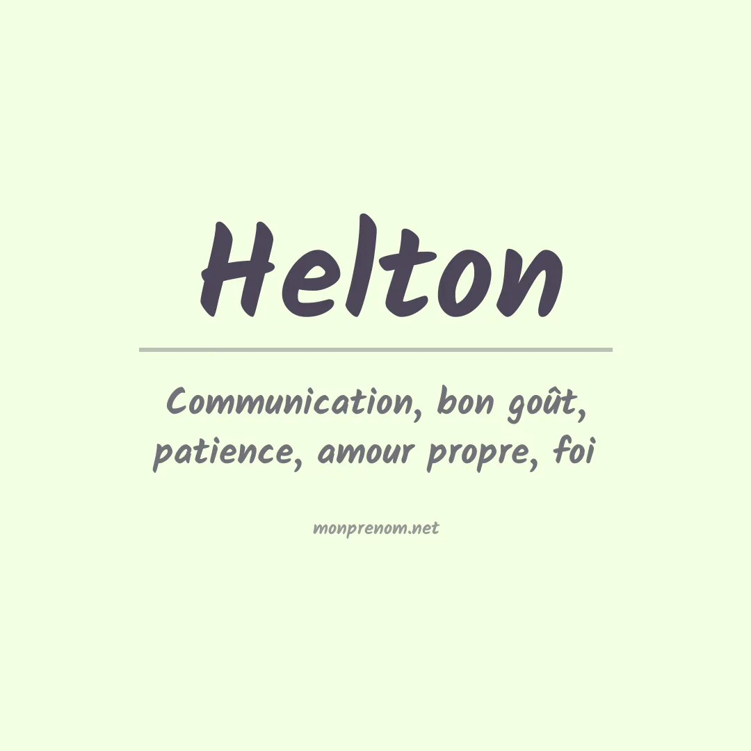 Prénom Helton