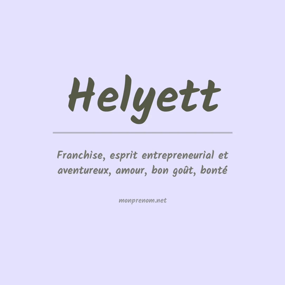 Prénom Helyett