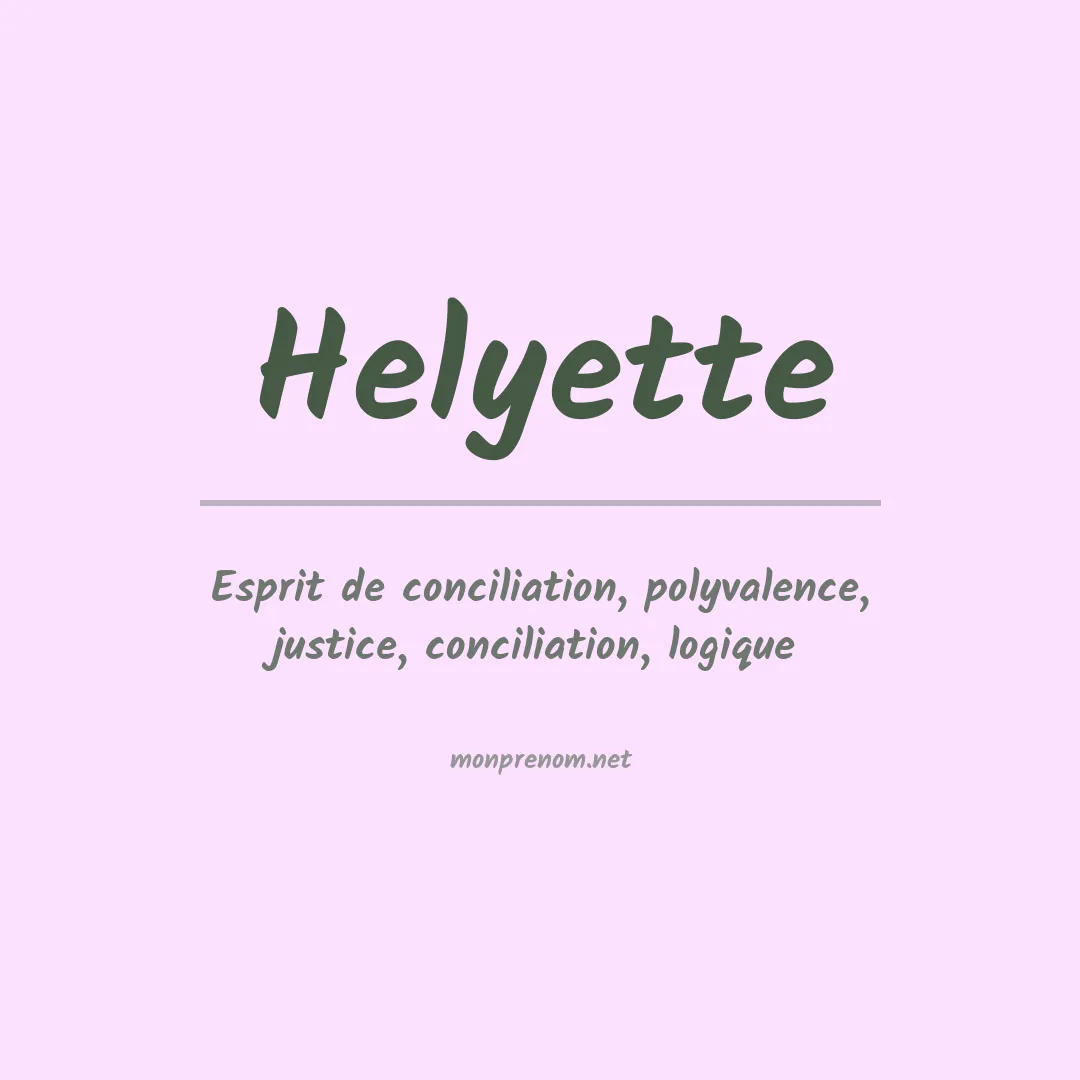 Prénom Helyette