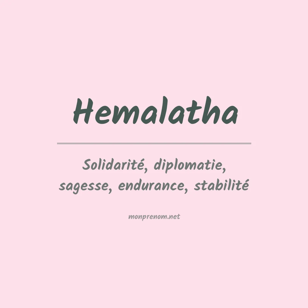 Signification du prénom Hemalatha
