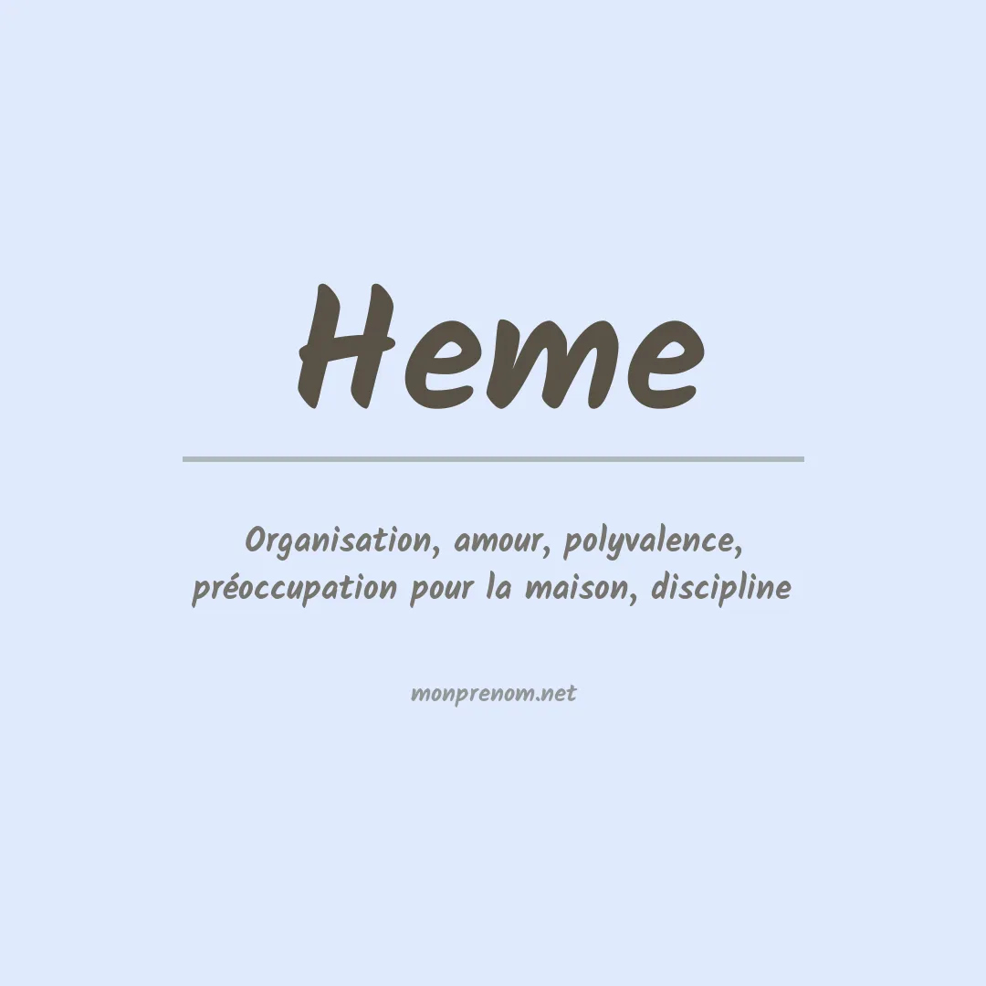 Signification du prénom Heme