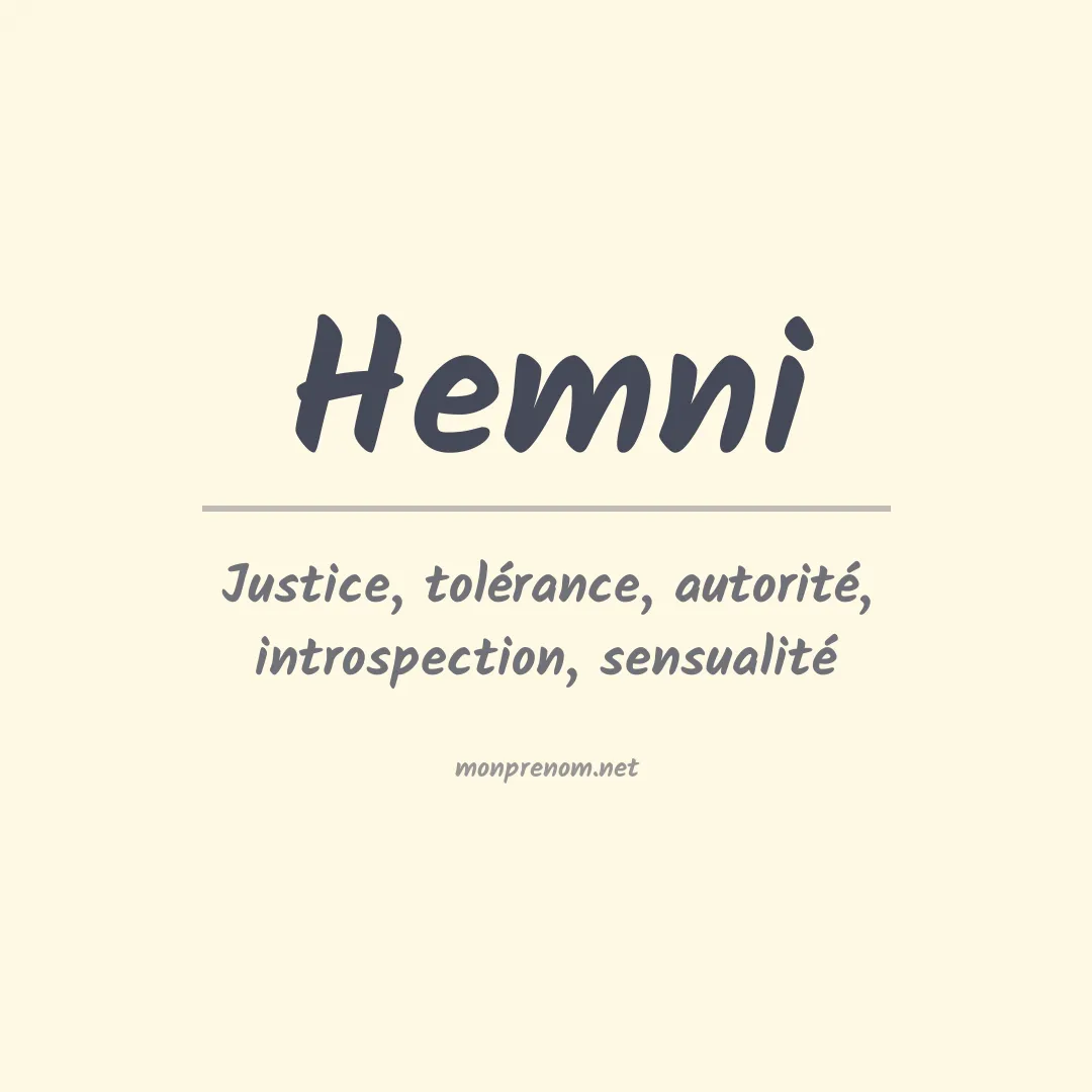 Signification du prénom Hemni