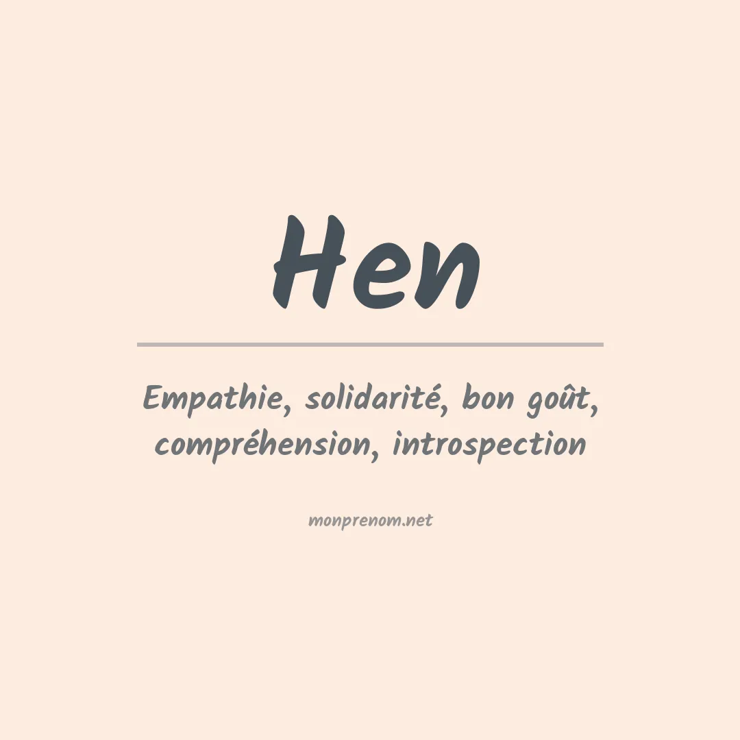 Signification du prénom Hen