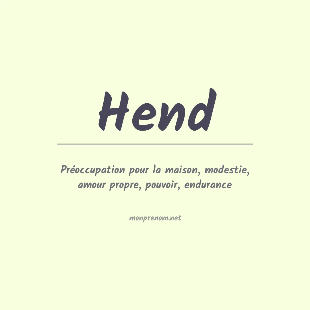 Prénom Hend