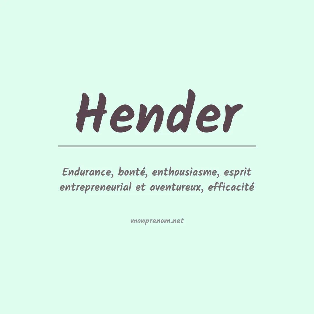 Prénom Hender