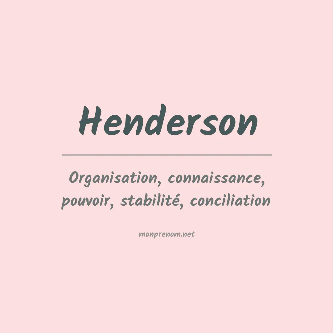 Prénom Henderson
