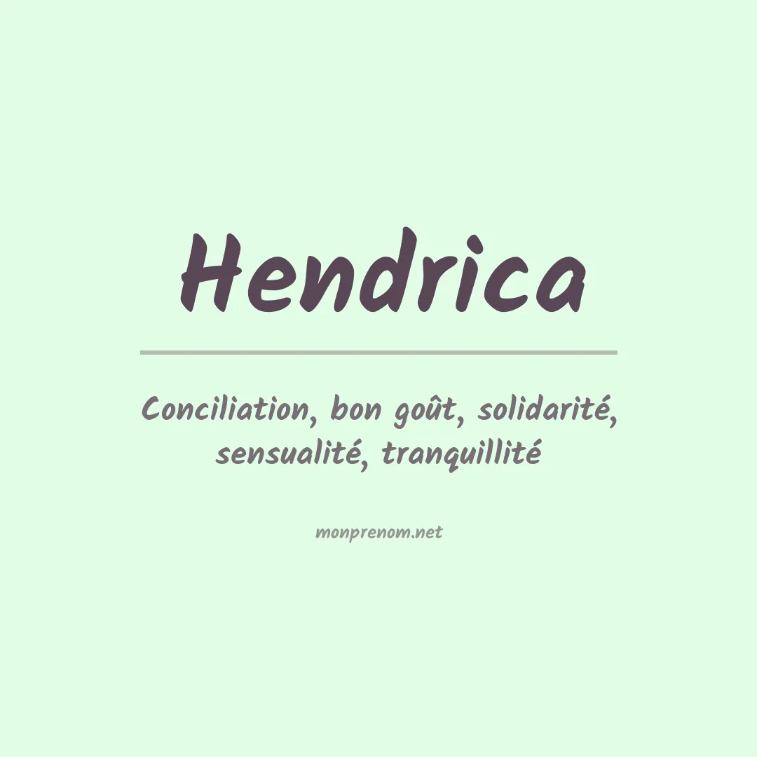 Prénom Hendrica
