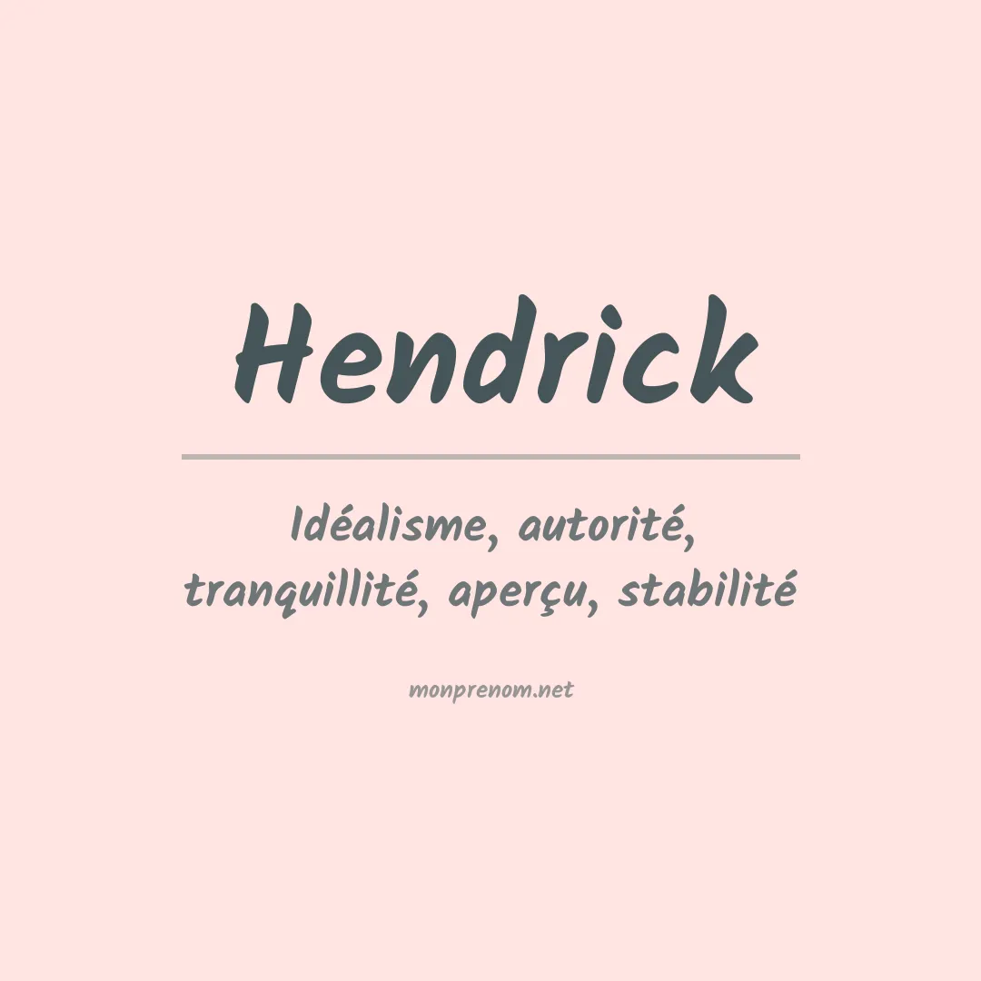 Prénom Hendrick