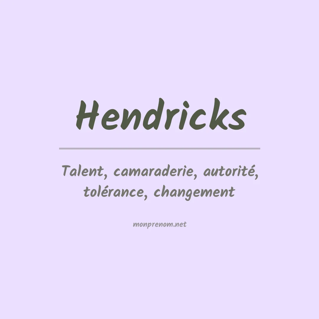 Prénom Hendricks