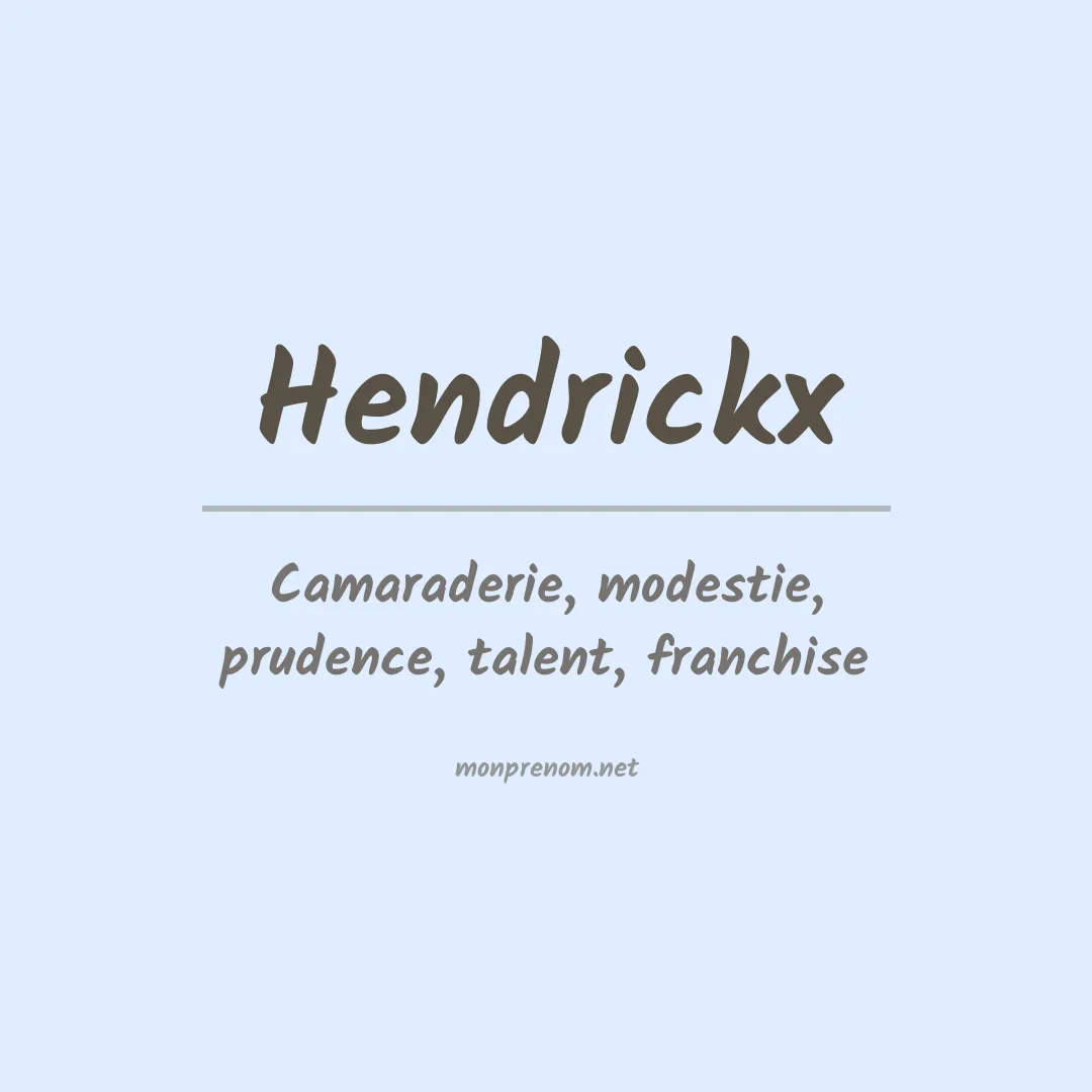 Prénom Hendrickx
