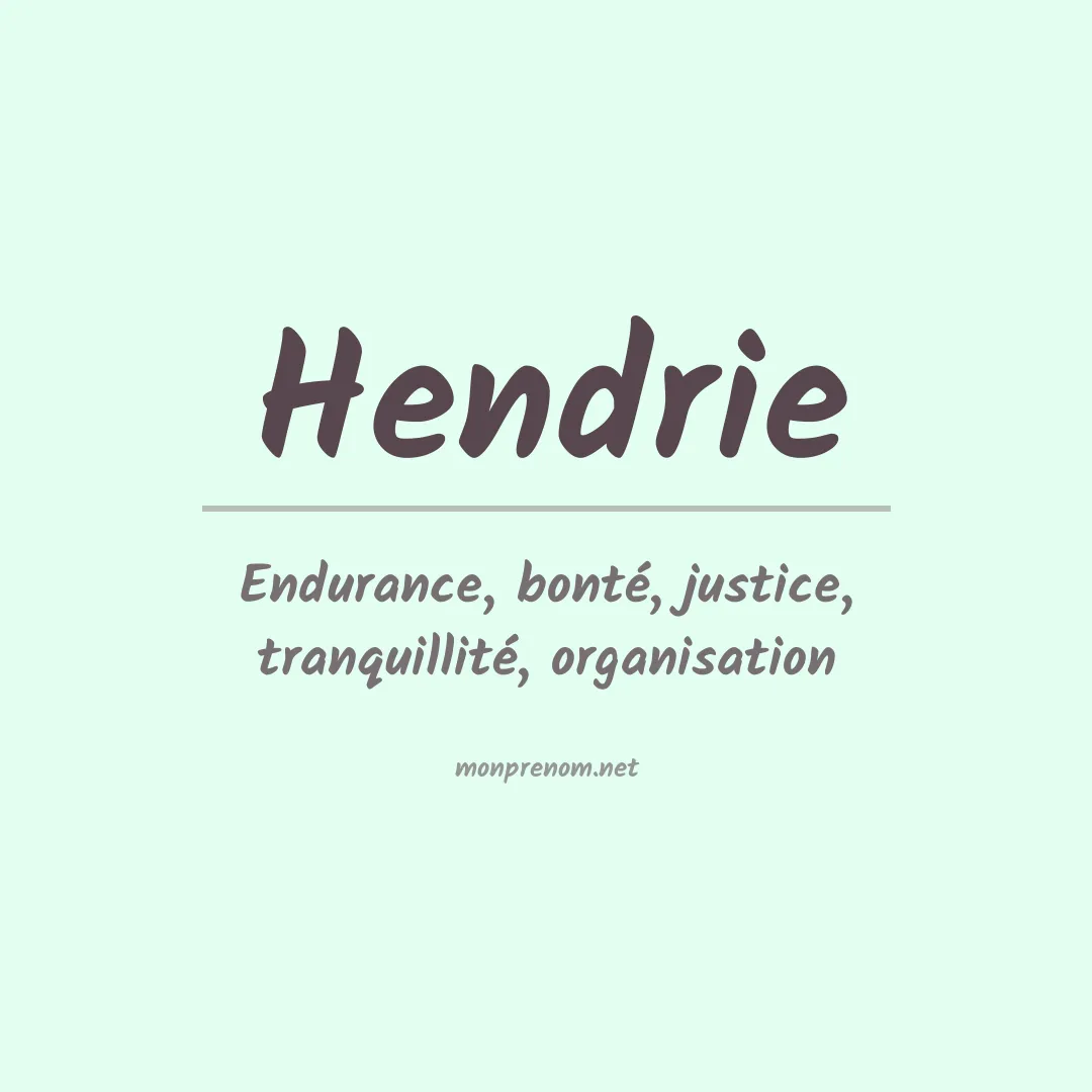 Prénom Hendrie