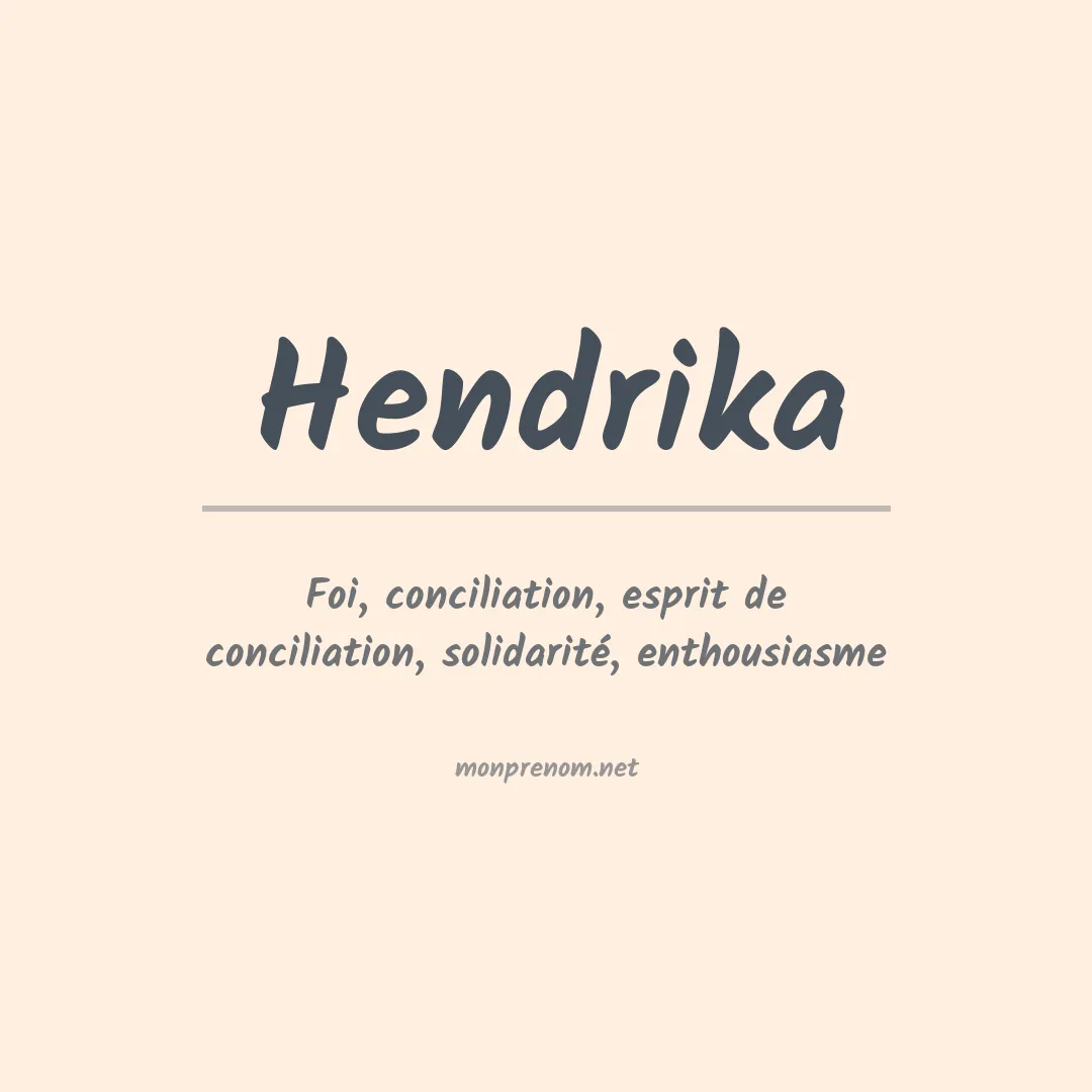 Prénom Hendrika