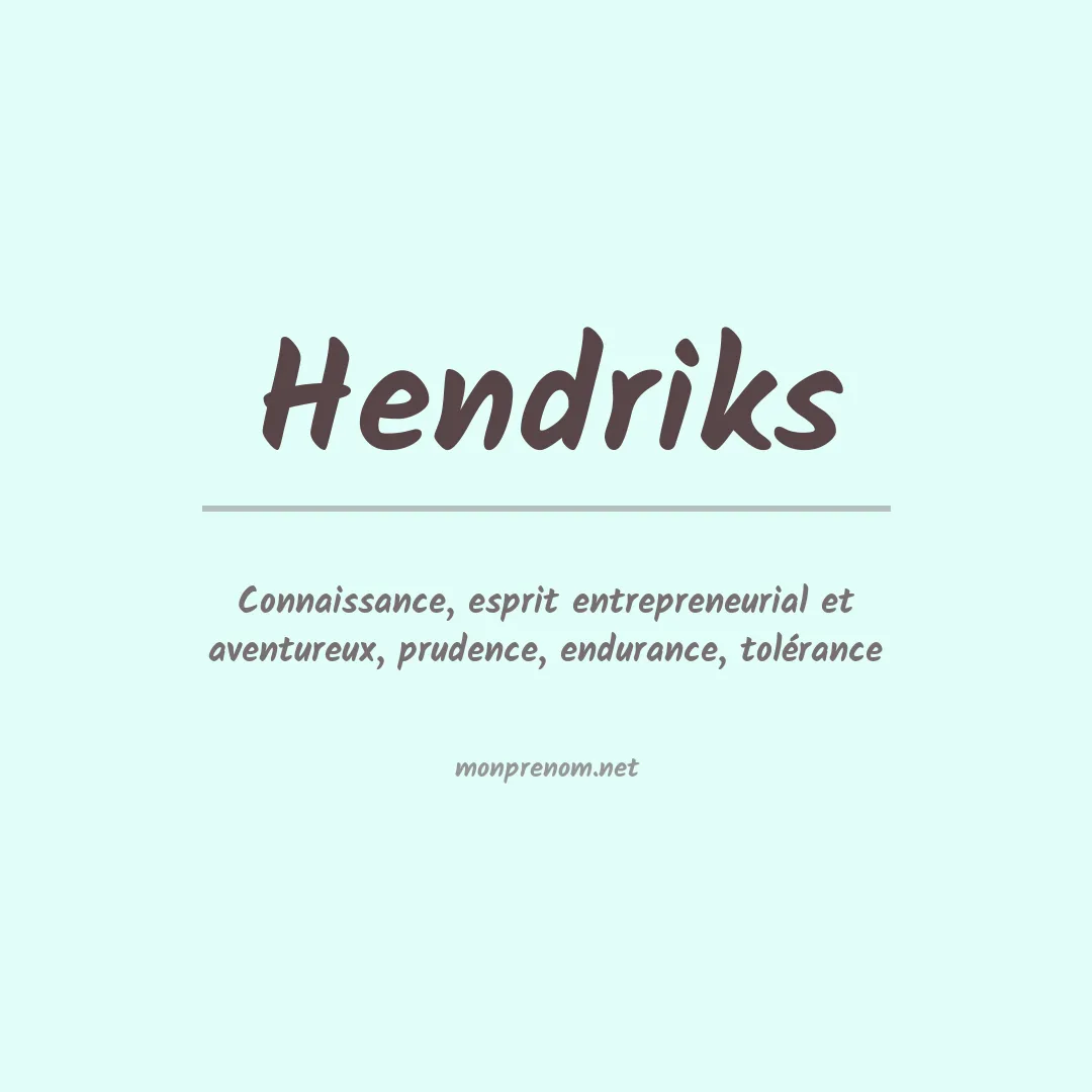 Prénom Hendriks