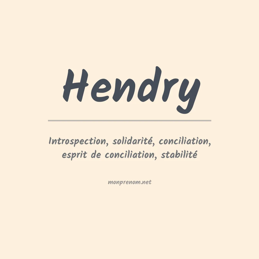 Prénom Hendry