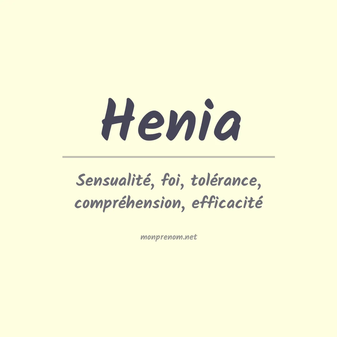 Prénom Henia