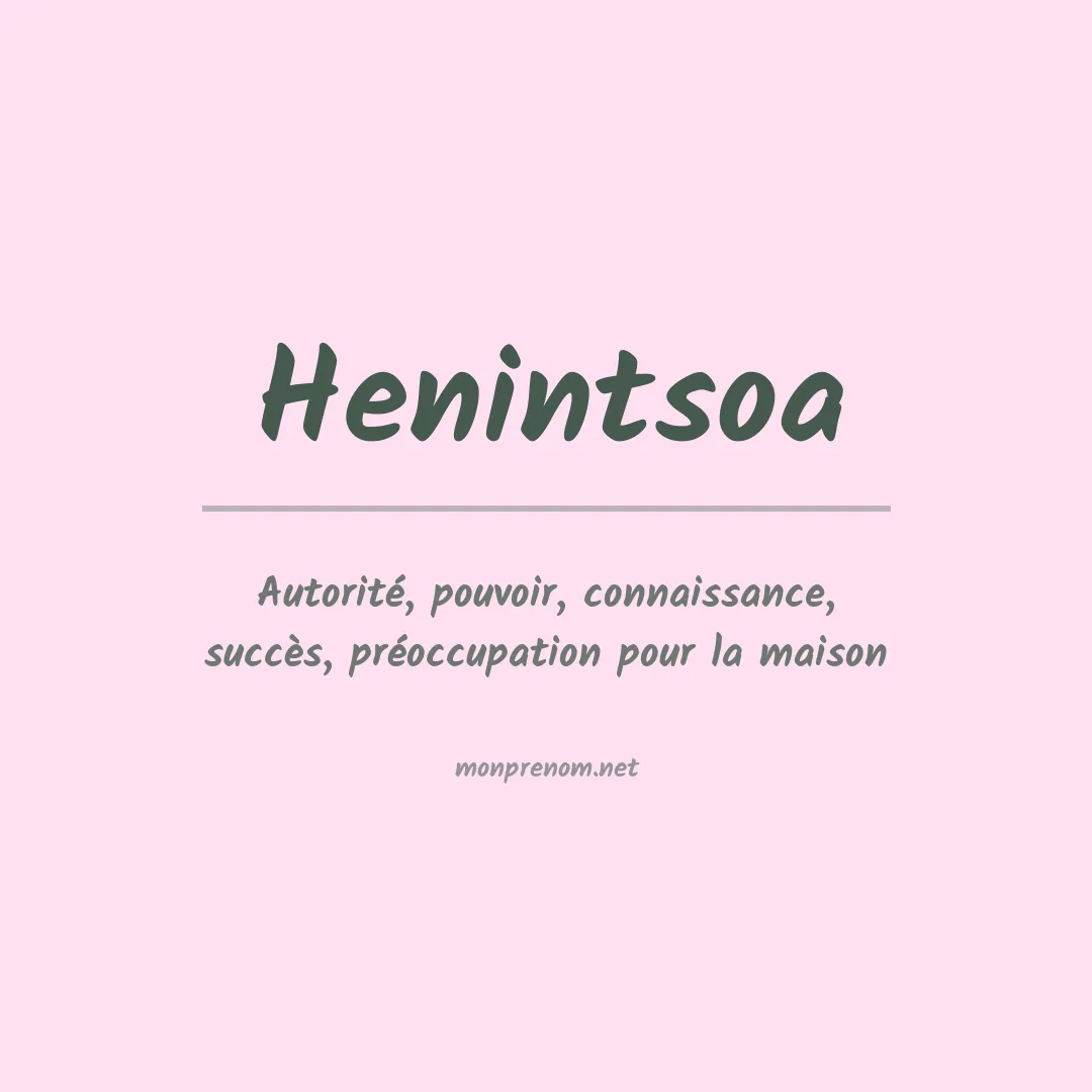 Prénom Henintsoa