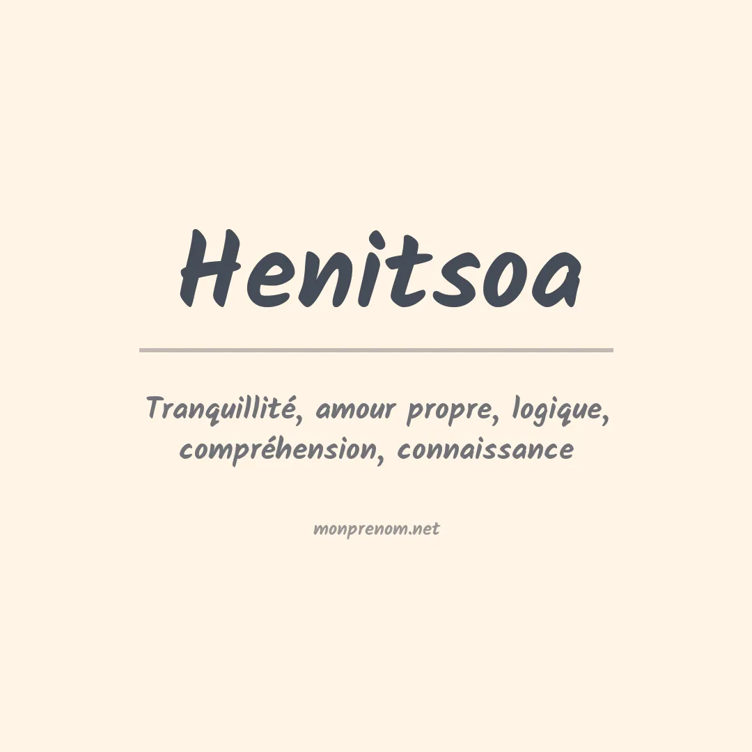 Signification du prénom Henitsoa