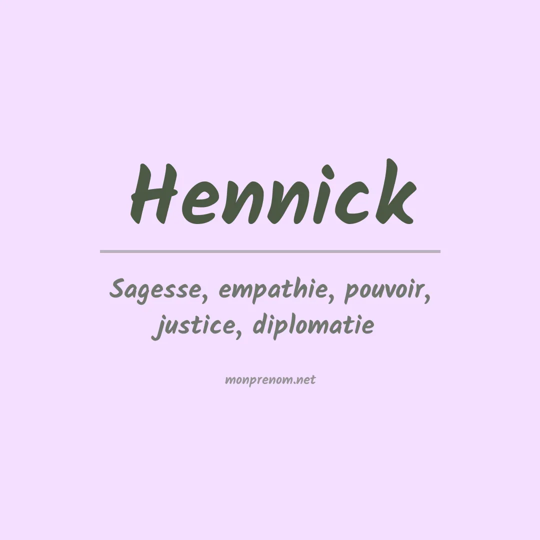 Prénom Hennick