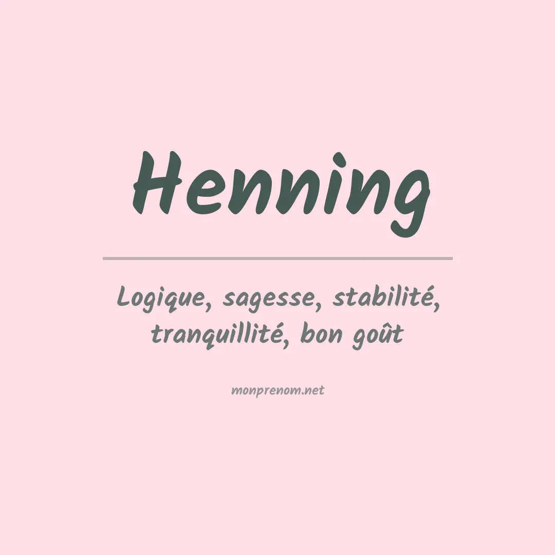 Prénom Henning