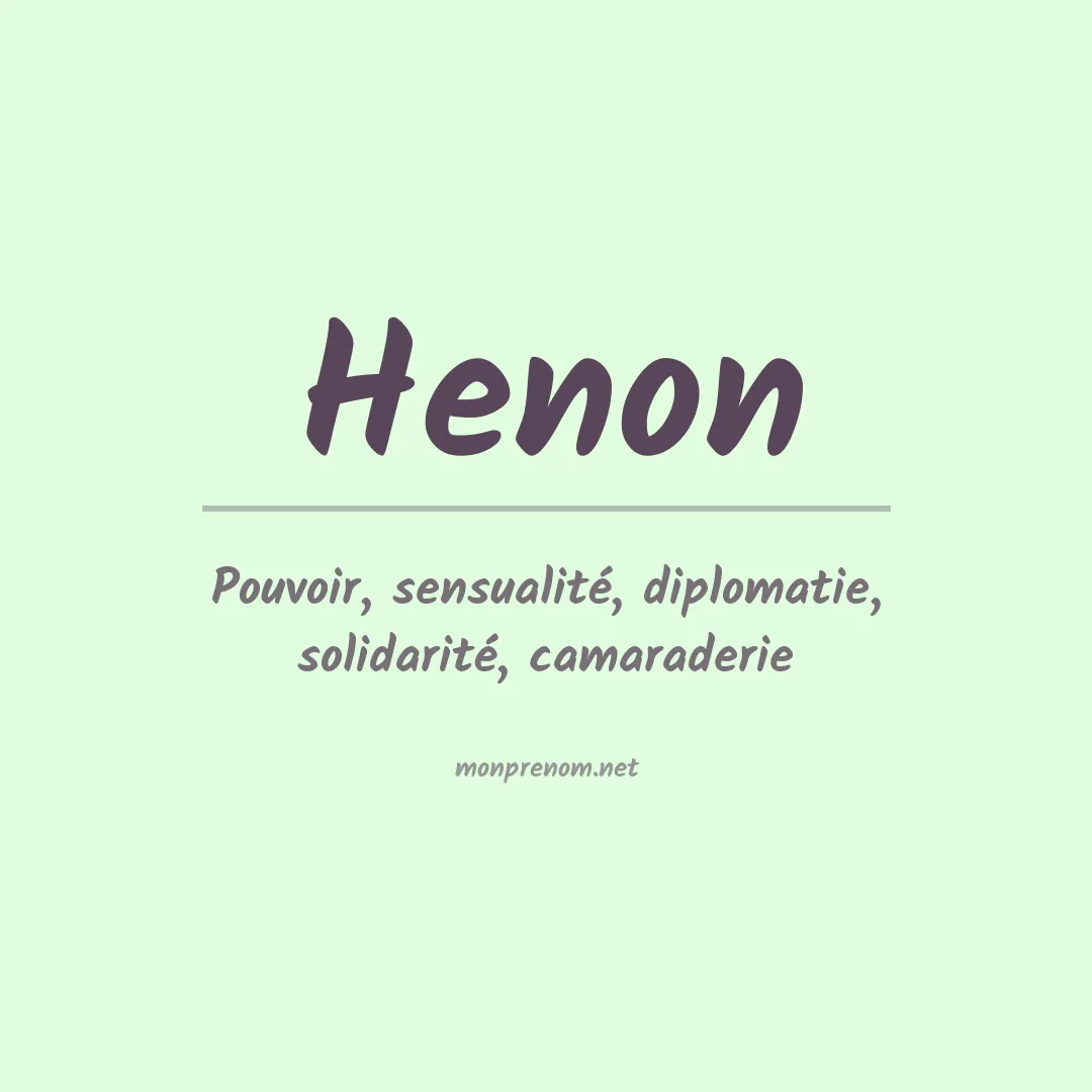 Signification du prénom Henon