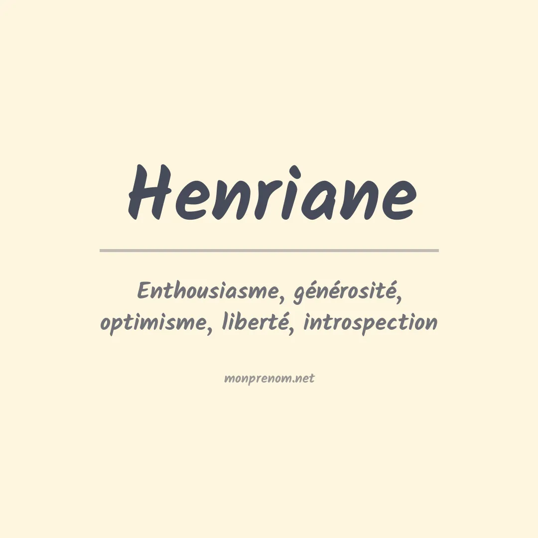 Signification du prénom Henriane