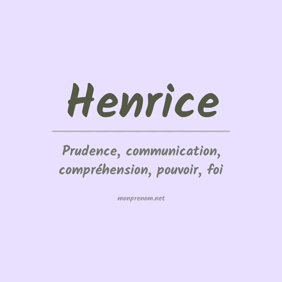 Signification du prénom Henrice