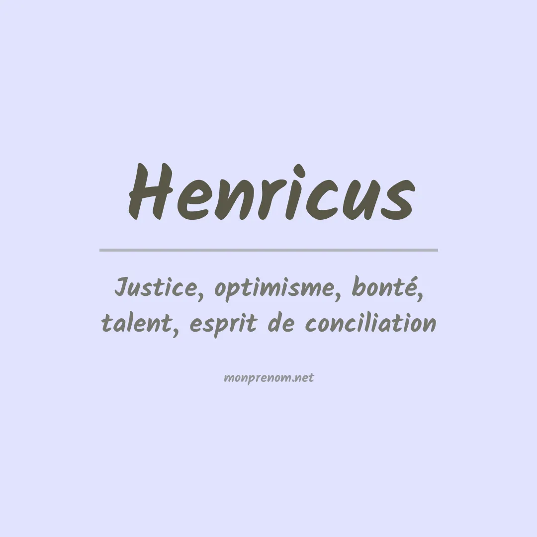 Signification du prénom Henricus