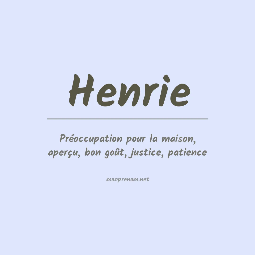 Prénom Henrie