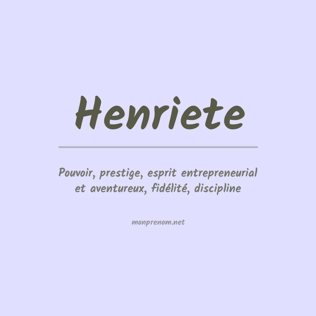 Prénom Henriete