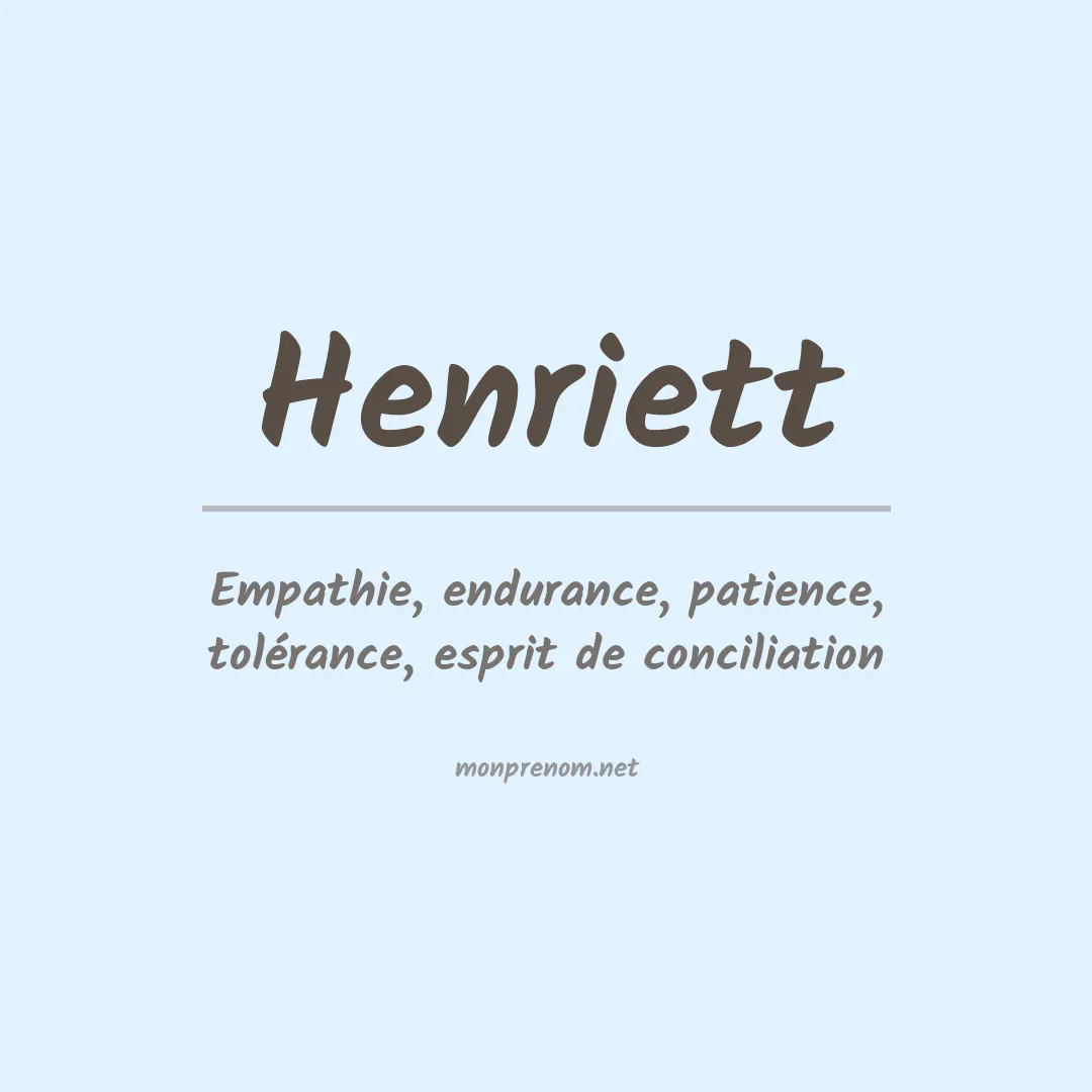 Signification du prénom Henriett
