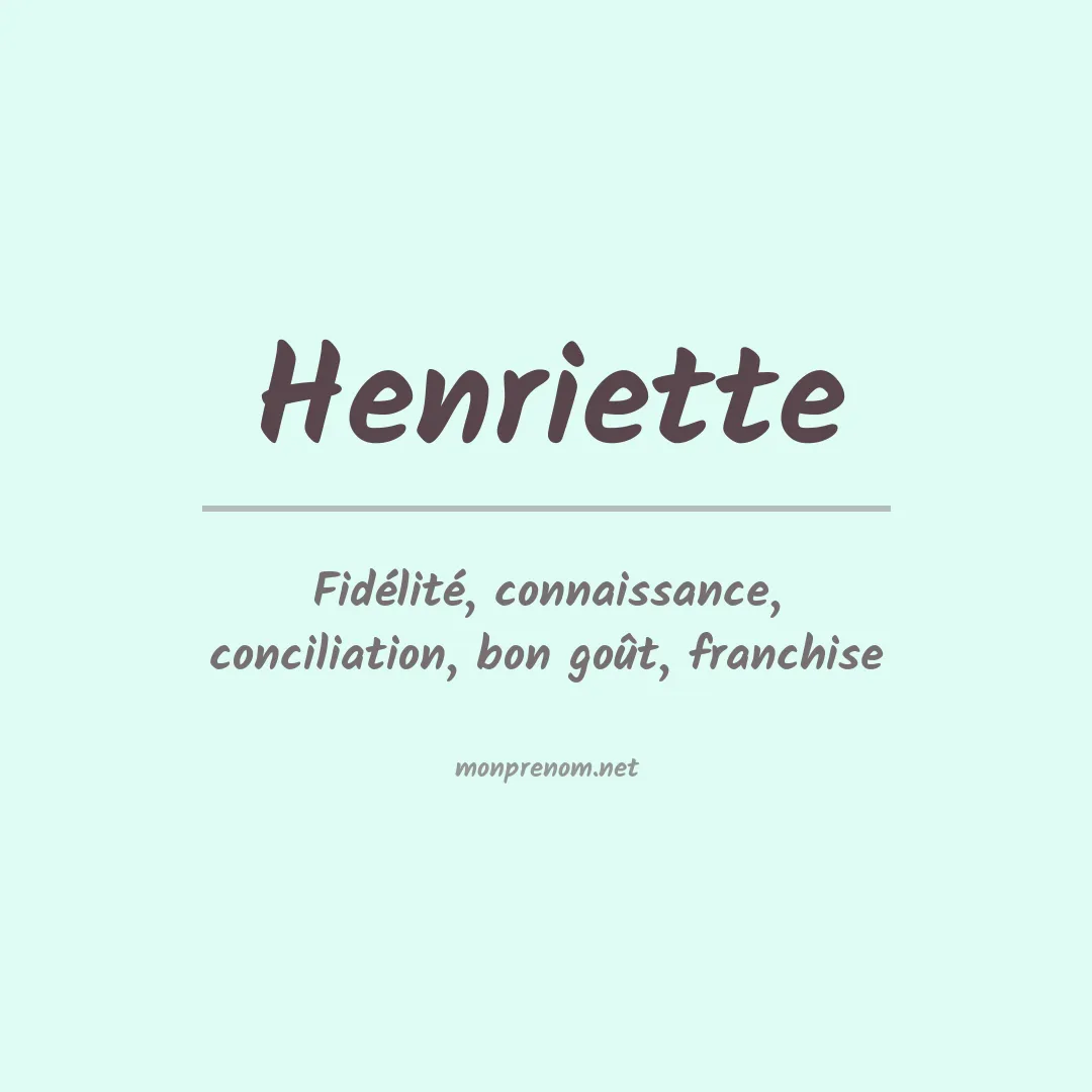 Prénom Henriette