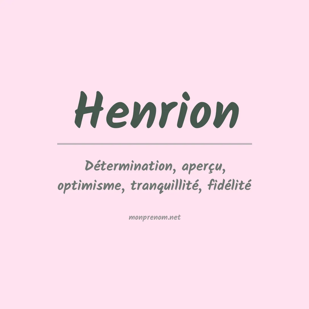 Prénom Henrion