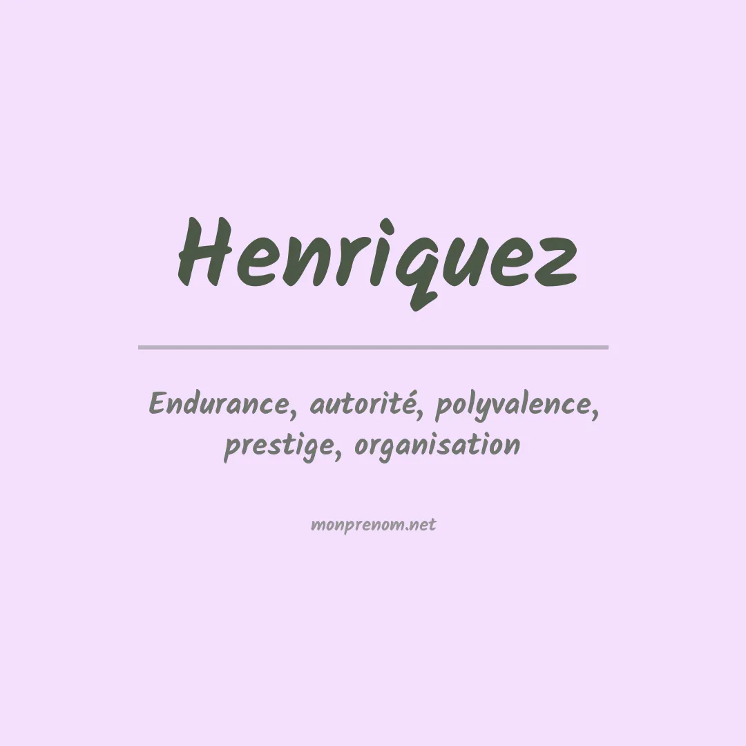 Prénom Henriquez
