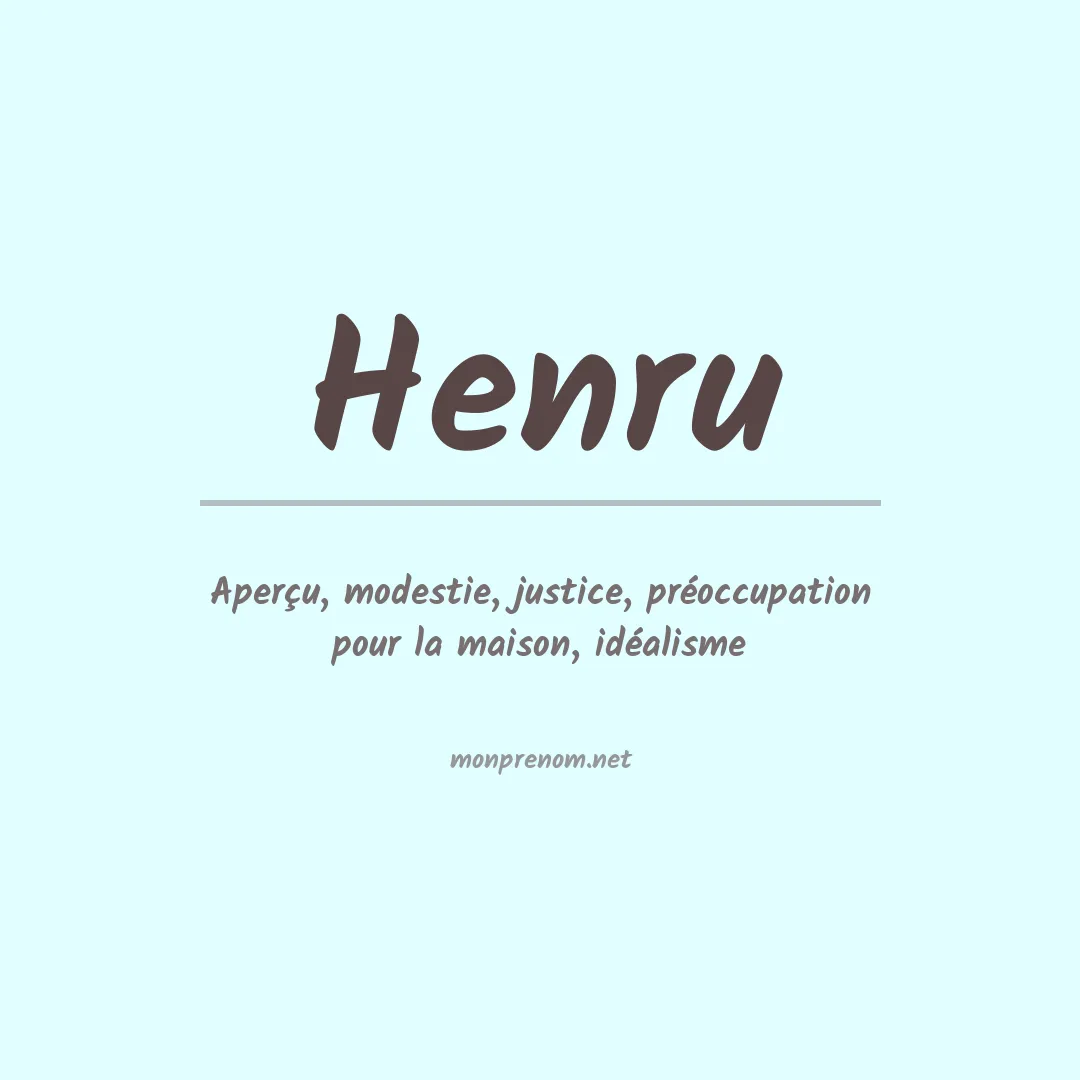 Signification du prénom Henru