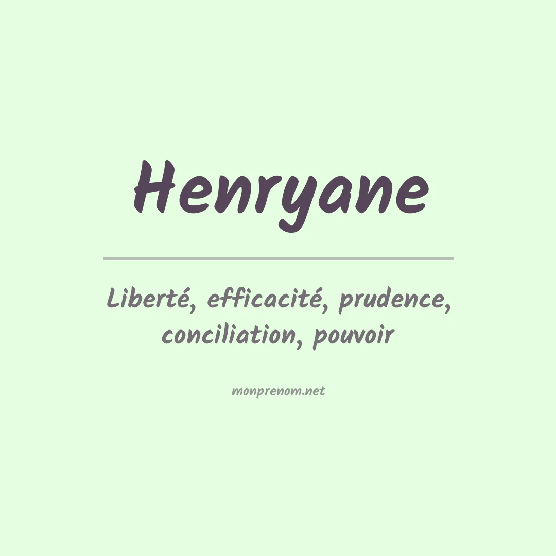 Signification du prénom Henryane