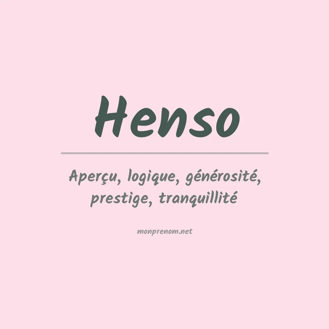 Prénom Henso