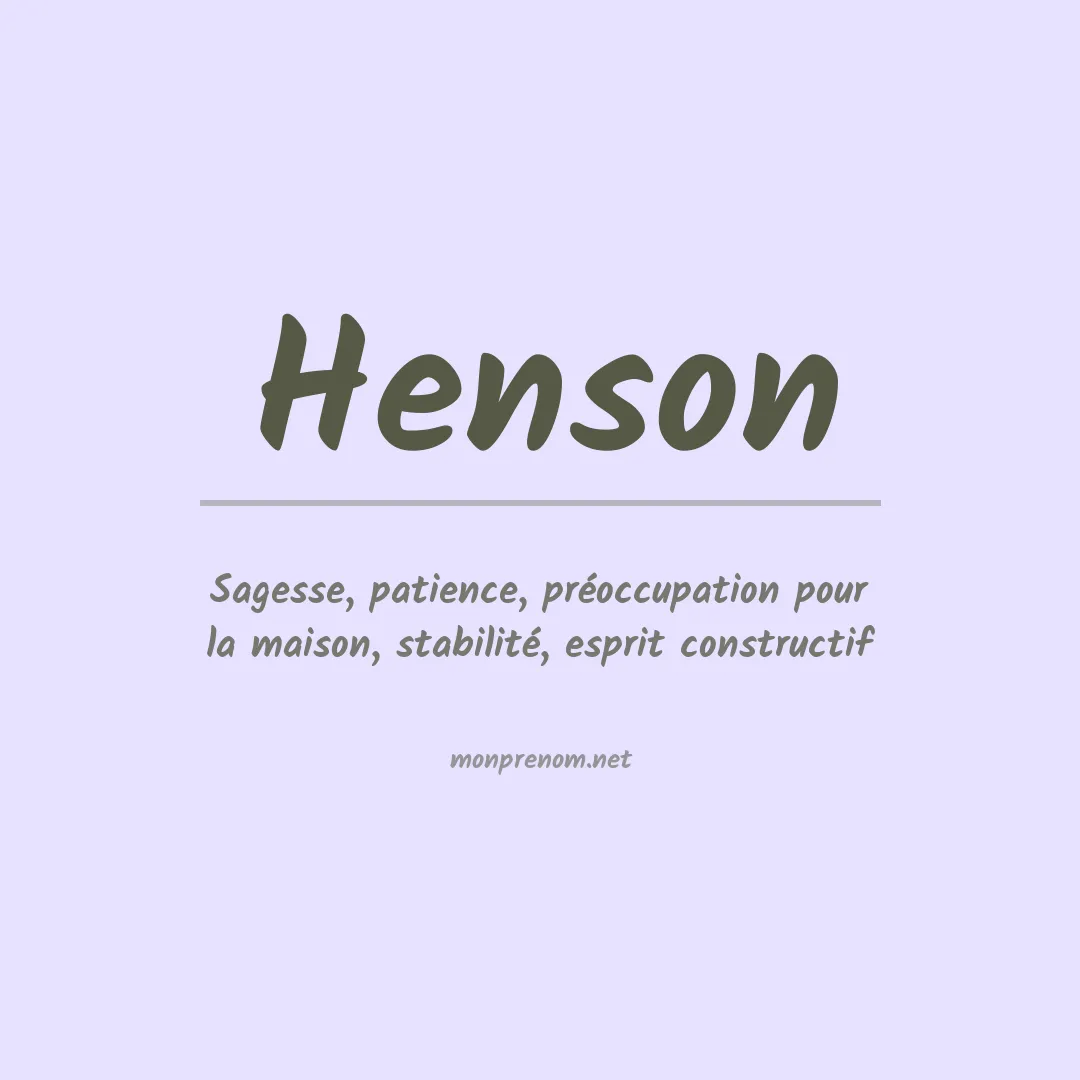 Prénom Henson