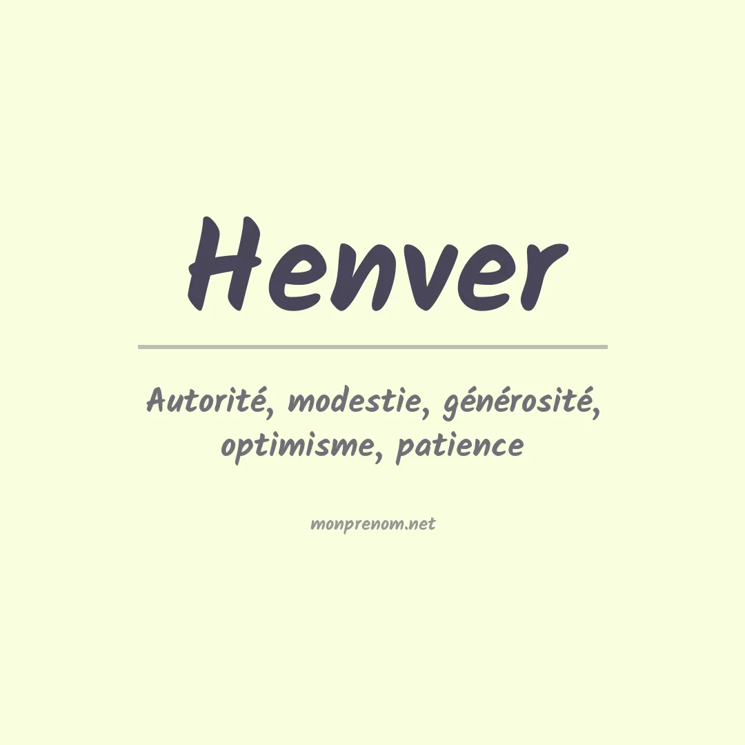 Signification du prénom Henver