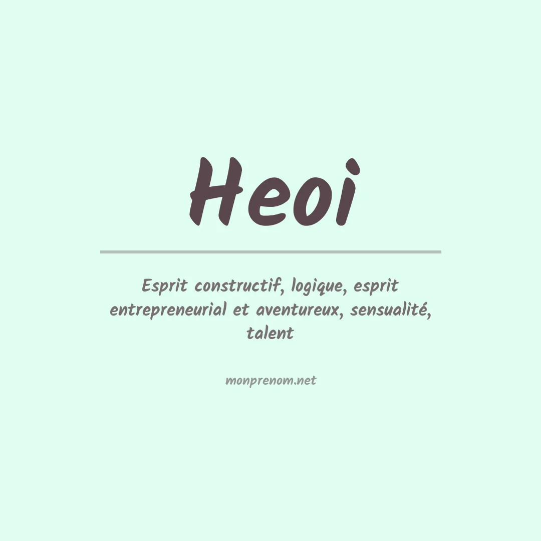 Signification du prénom Heoi