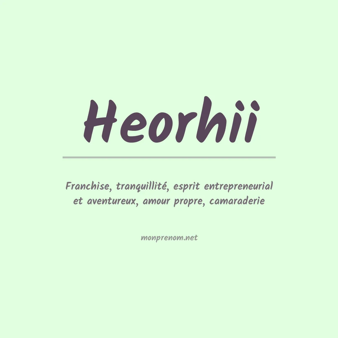 Signification du prénom Heorhii