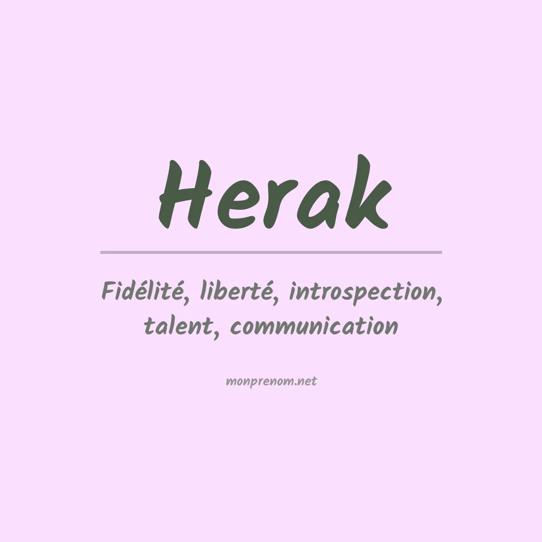 Signification du prénom Herak