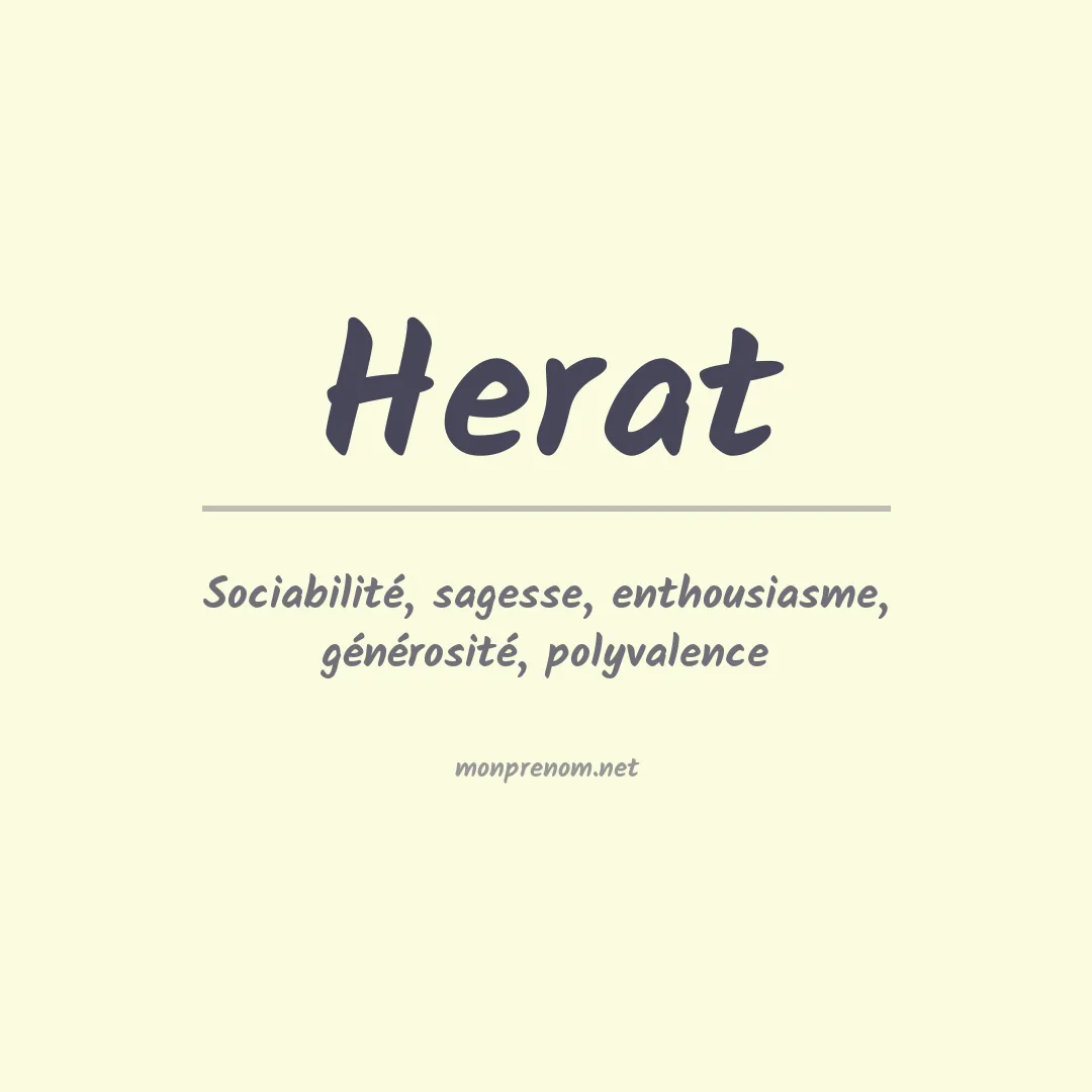 Signification du prénom Herat