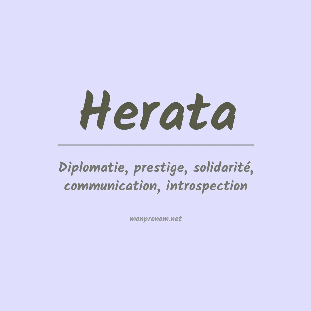 Signification du prénom Herata